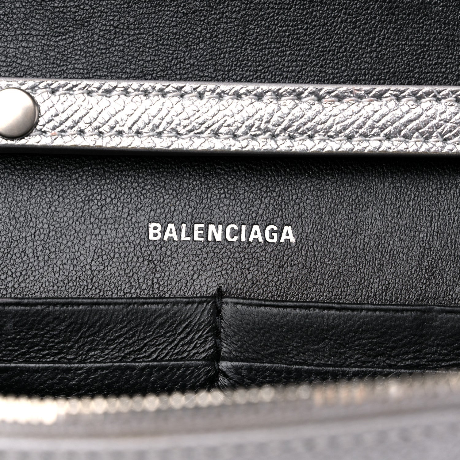 Balenciaga Metallic Grained Calfskin Hourglass Chain Bag Silver 6 of 12