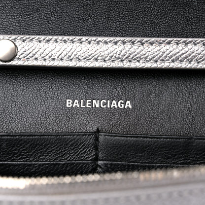 Balenciaga Metallic Grained Calfskin Hourglass Chain Bag Silver 6 of 12