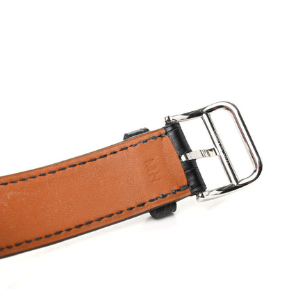 Hermes Matte Alligator Heure H Hour Watch Strap 80 Black 4 of 4