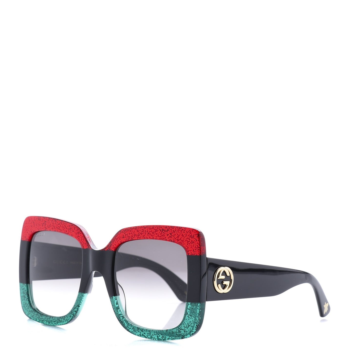 Square Frame GG0083S Sunglasses Glitter Red Black Green