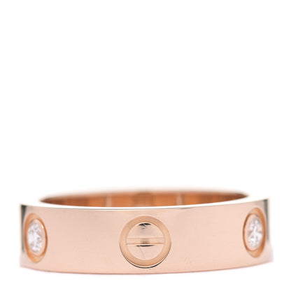 Cartier 18K Pink Gold 3 Diamond 5.5mm LOVE Ring 56 7.5 3 of 4