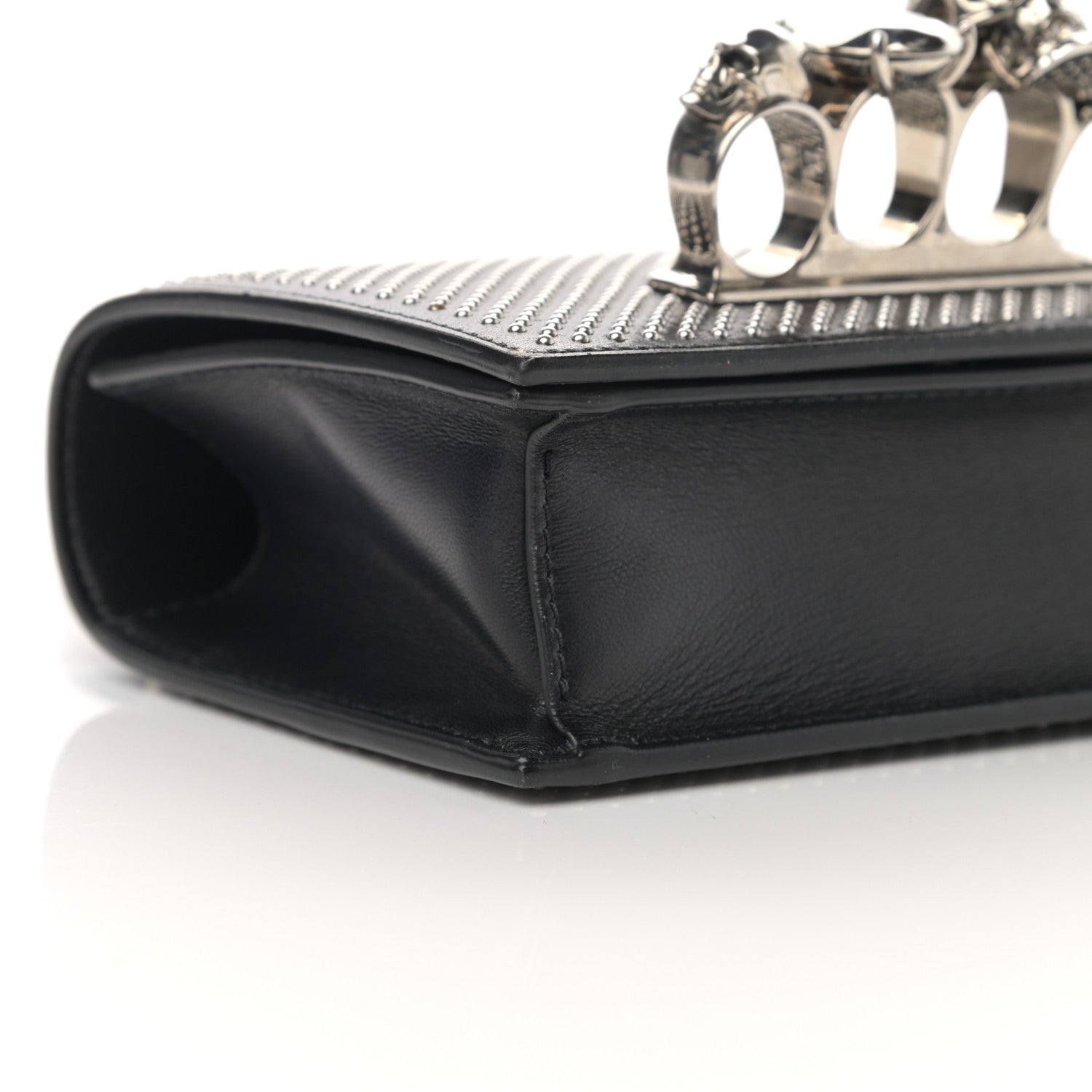 Alexander McQueen Calfskin Studded Jeweled Satchel Black 9 of 18