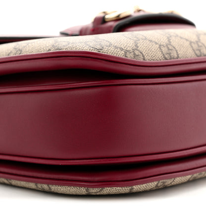 Gucci GG Supreme Monogram Horsebit 1955 Soft Small Shoulder Bag Beige Ebony Rosso Ancora 9 of 11
