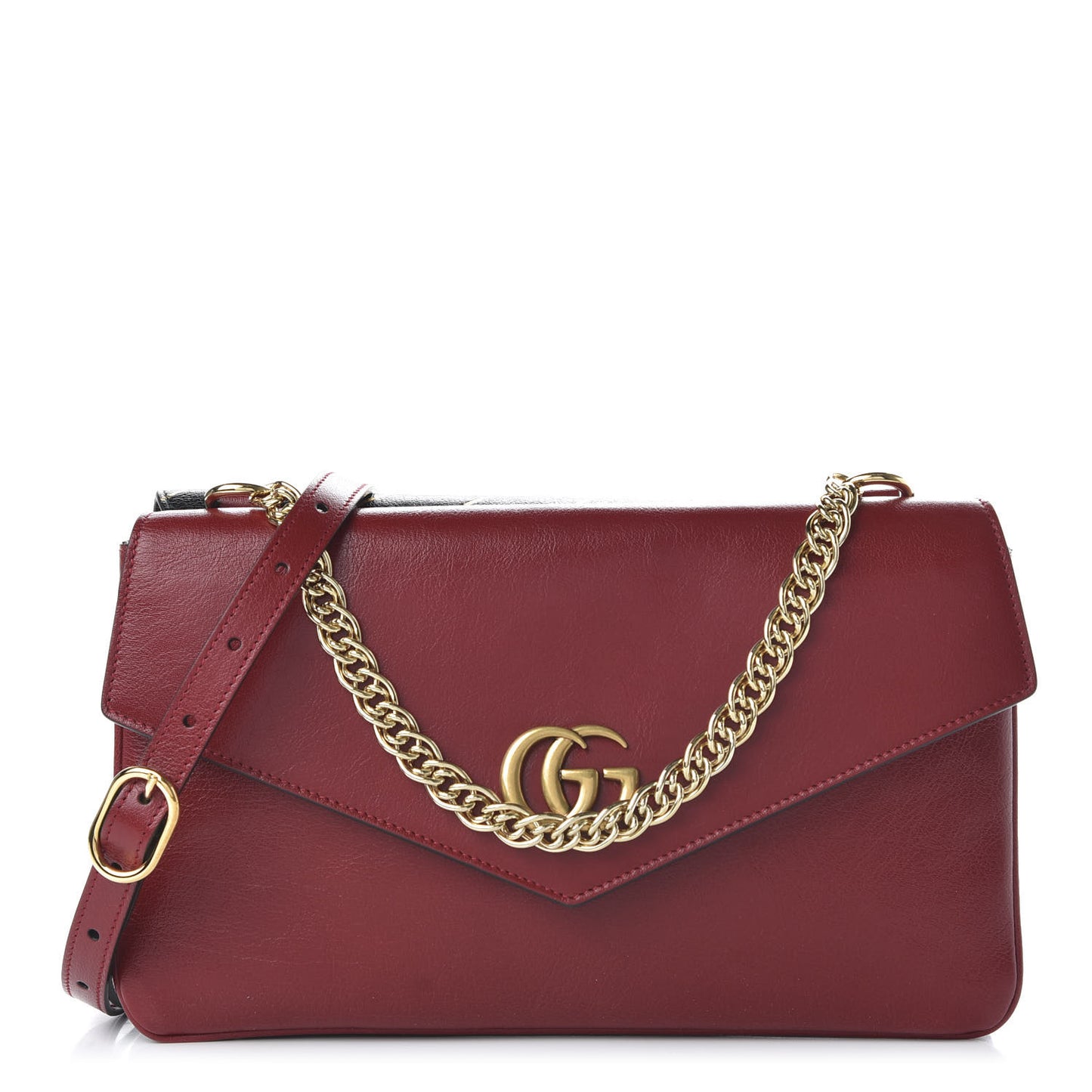 Calfskin Diagonal GG Medium Thiara Double Envelope Shoulder Bag Black Red