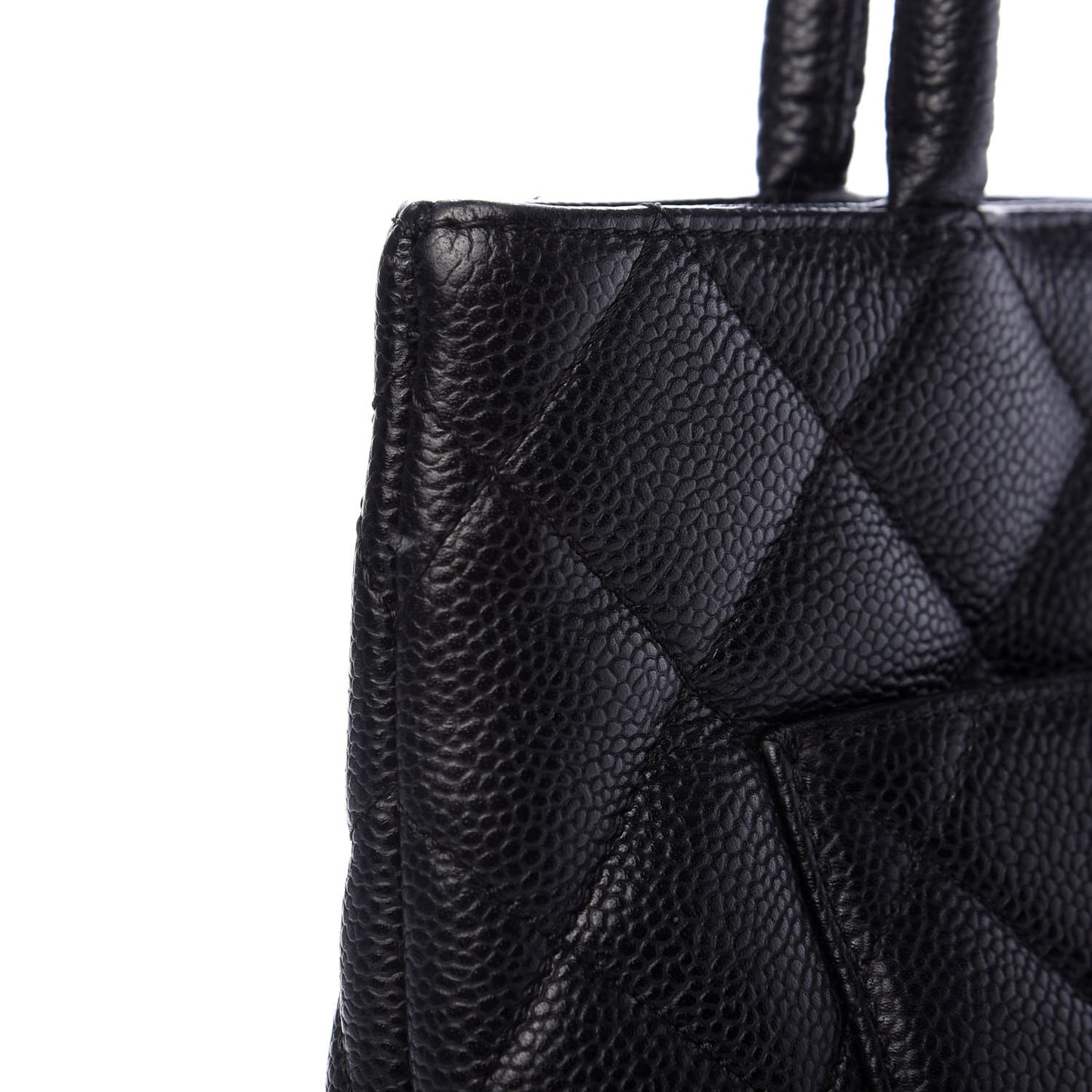 Caviar Quilted Medallion Tote Black