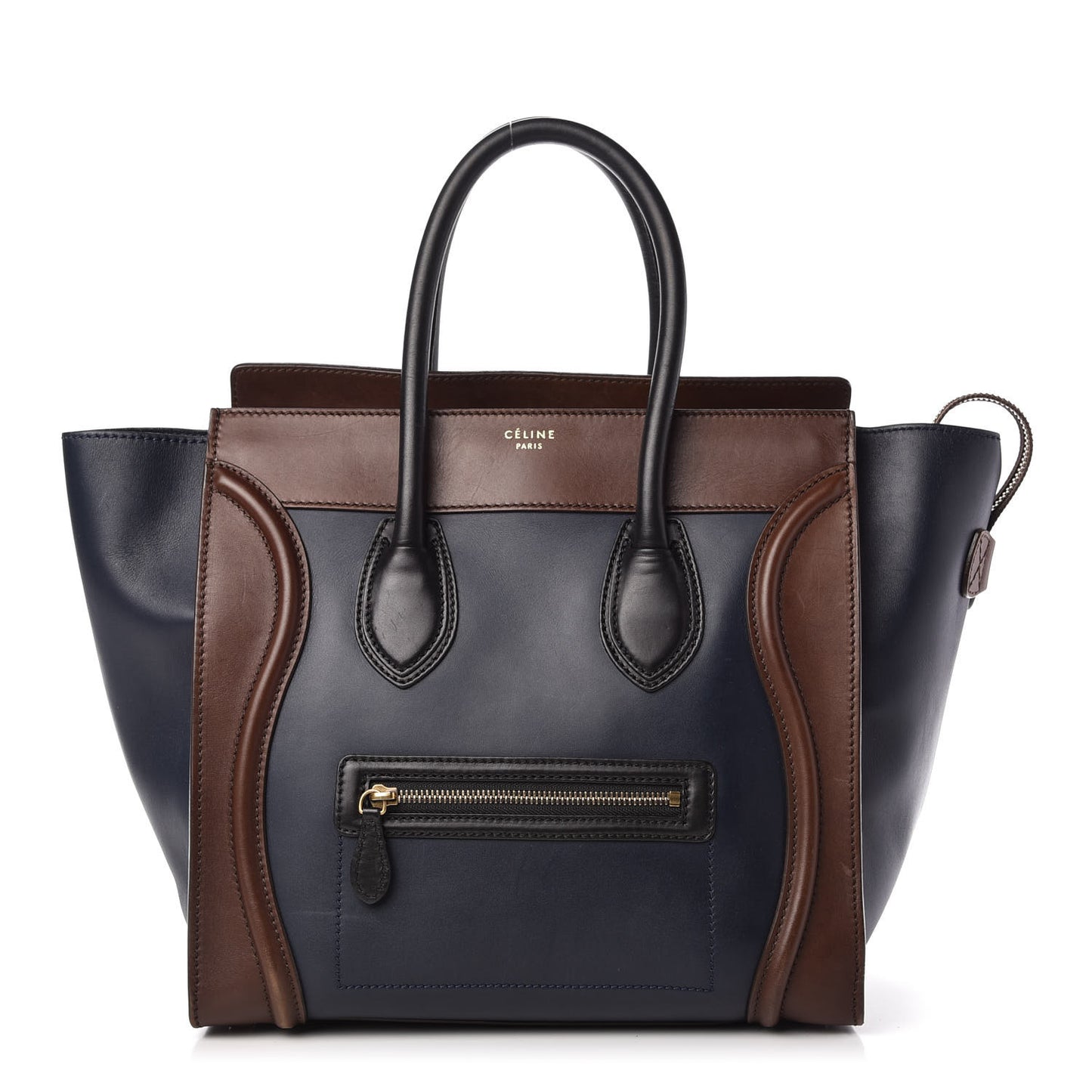 Smooth Calfskin Mini Tri-Color Luggage Navy