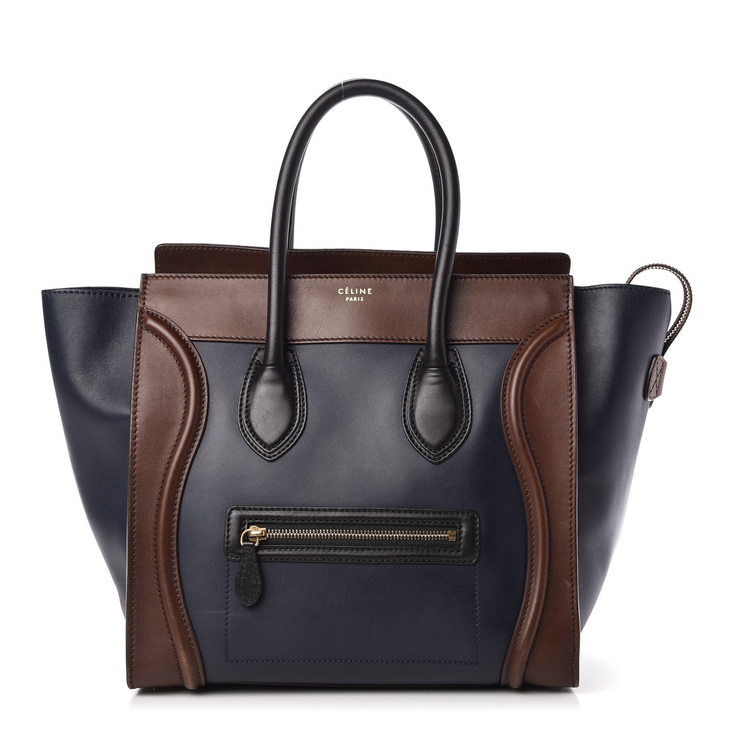 Celine Smooth Calfskin Mini Tri-Color Luggage Navy 1 of 11