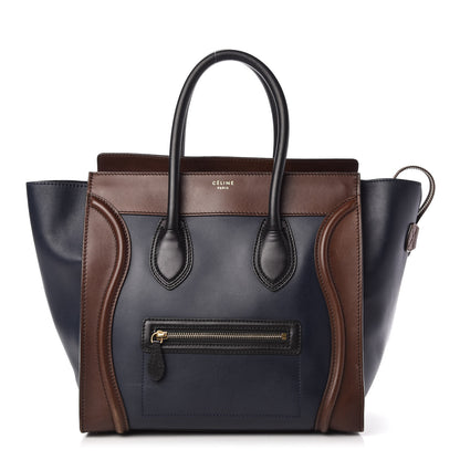 Celine Smooth Calfskin Mini Tri-Color Luggage Navy 1 of 11