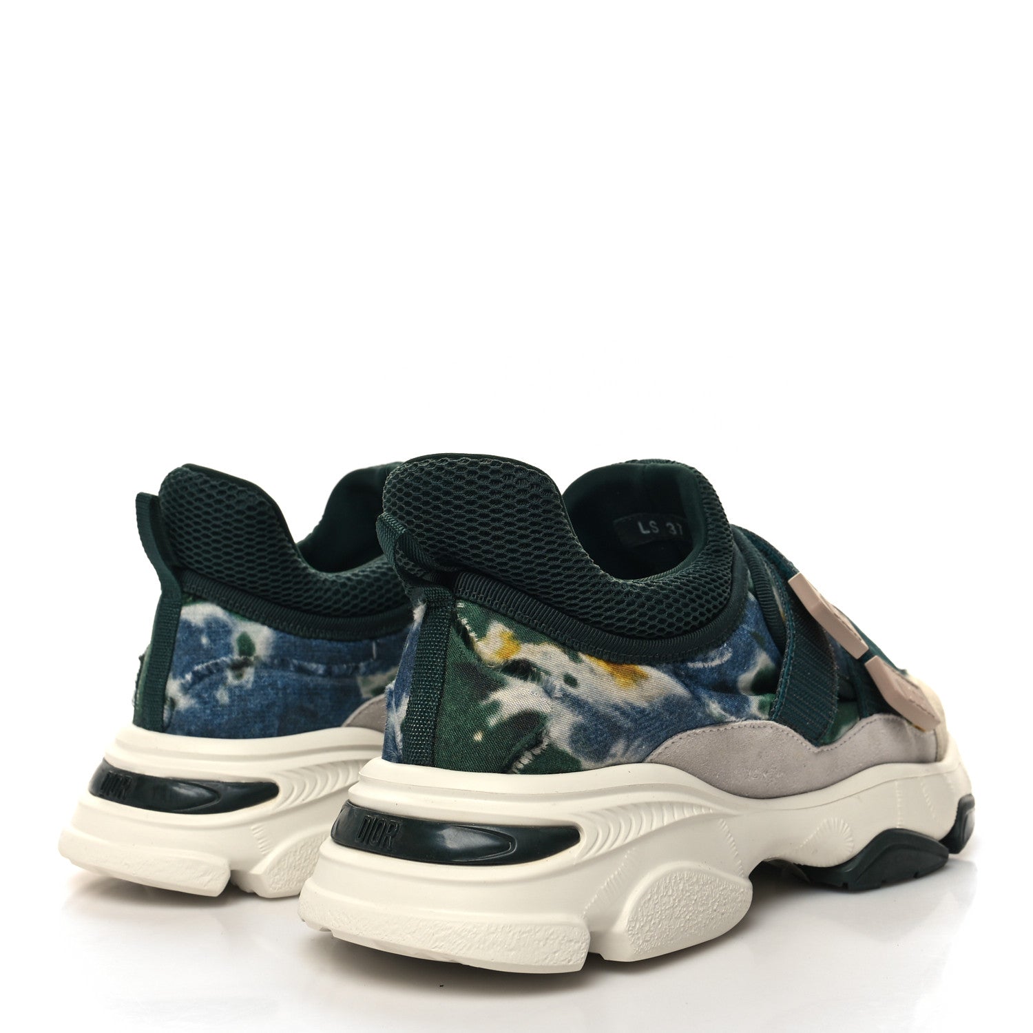 Christian Dior Technical Fabric Camouflage Tie and Dior Womens D-Wander Sneakers 37 Cypress Green 4 of 10