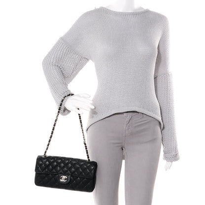 Chanel Caviar East West Flap Bag Black 2 of 8