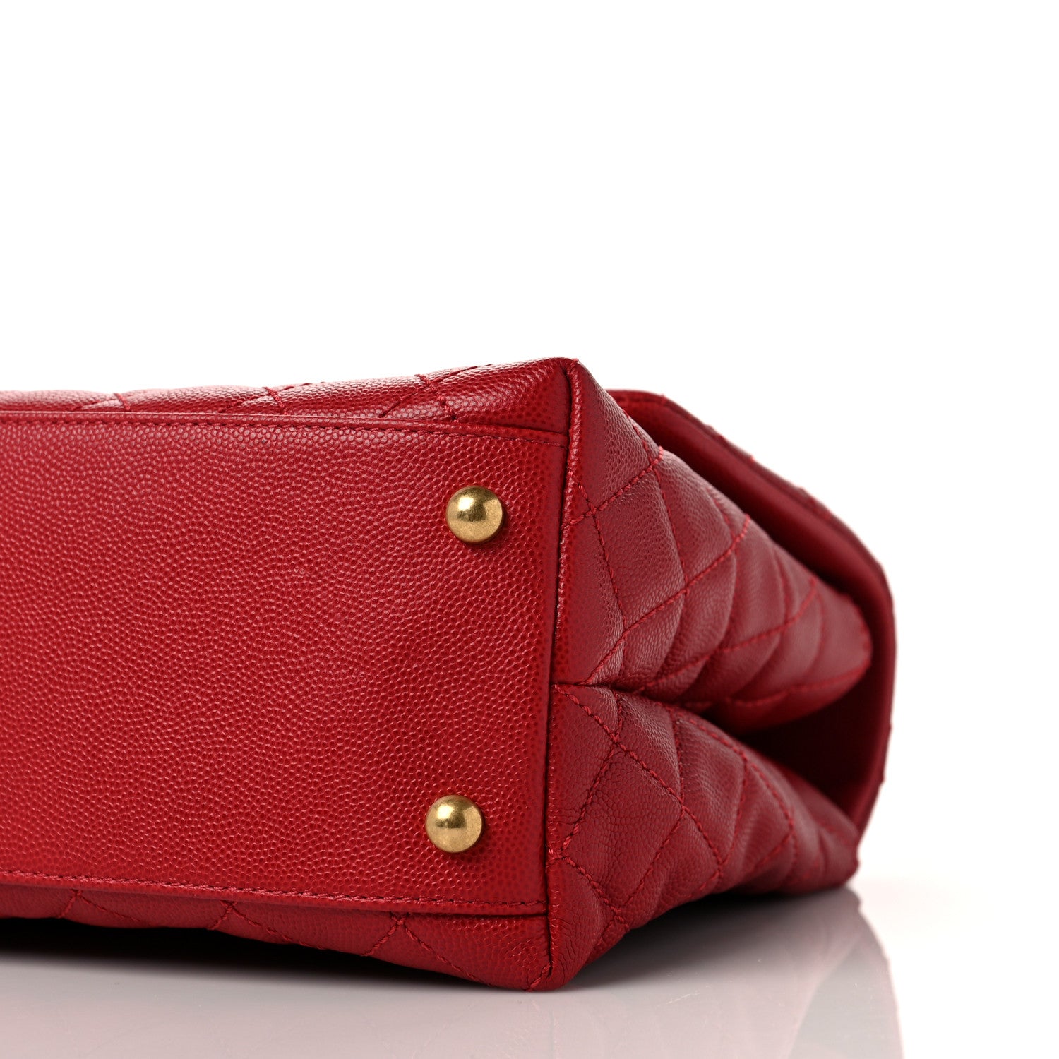 Chanel Caviar Quilted Small Coco Handle Flap Red 9 of 9