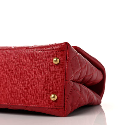 Chanel Caviar Quilted Small Coco Handle Flap Red 9 of 9