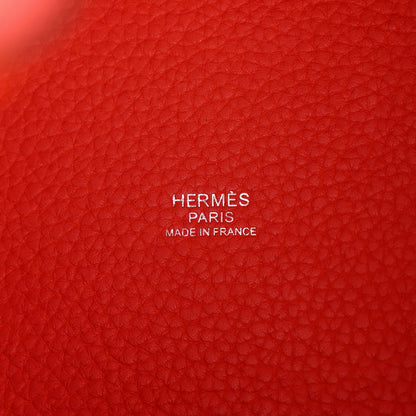 Hermes Taurillon Clemence Picotin Lock 22 MM Rouge Pivoine 6 of 12