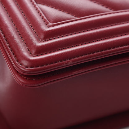 Chanel Calfskin Chevron Quilted Medium Boy Flap Dark Red 9 of 9