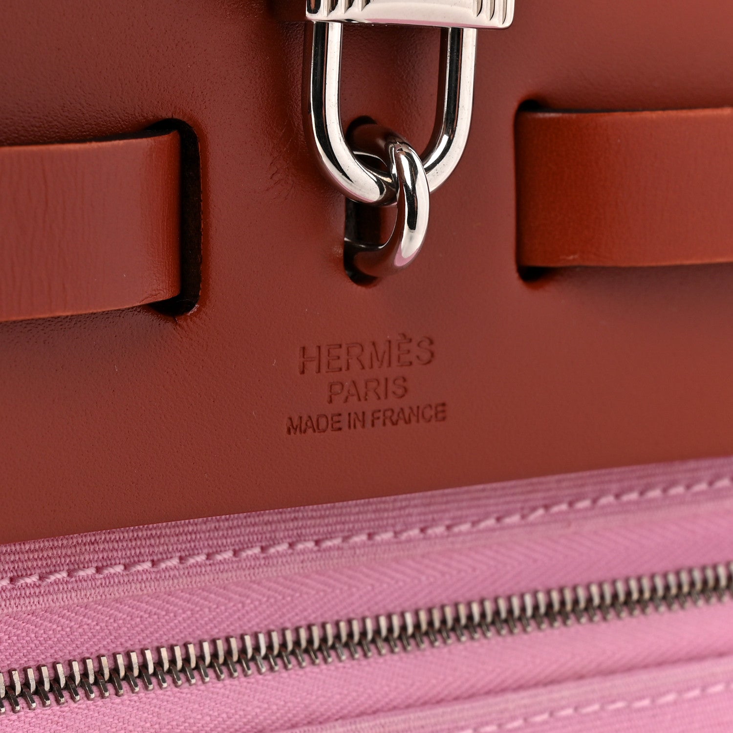 Hermes Military Toile Vache Hunter Herbag Zip Retourne PM 31 Bubblegum 7 of 13