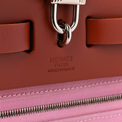 Hermes Military Toile Vache Hunter Herbag Zip Retourne PM 31 Bubblegum 7 of 13
