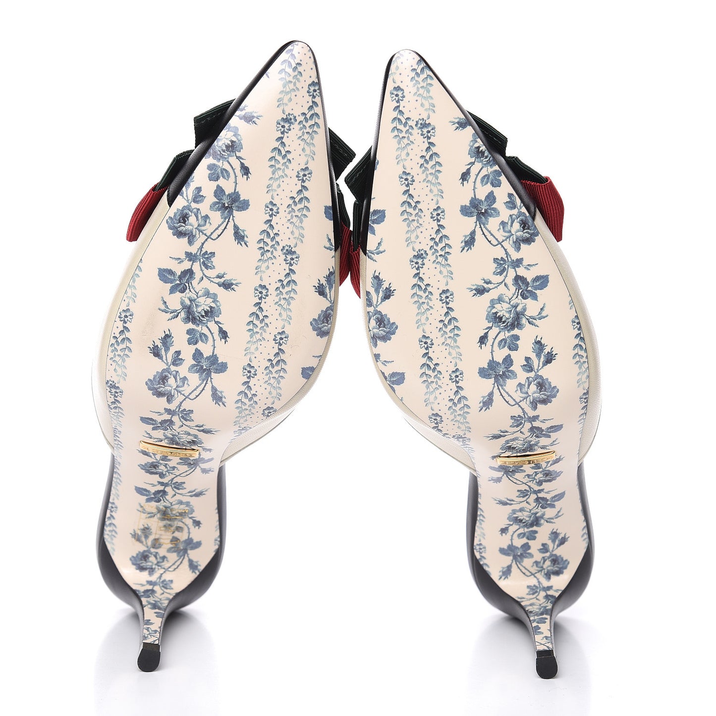 Malaga Kid Web Bow Mid Heel Mules 36.5 Black Vintage White