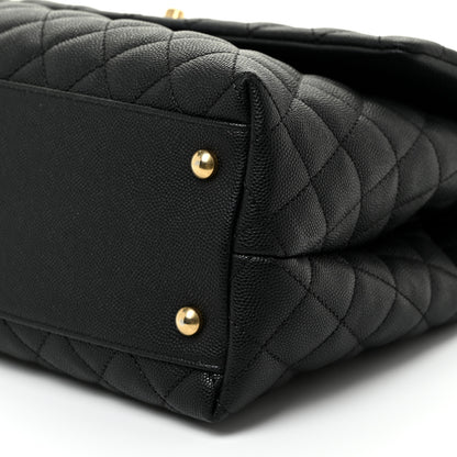 Chanel Caviar Lizard Quilted Medium Coco Handle Flap Black 11 of 19