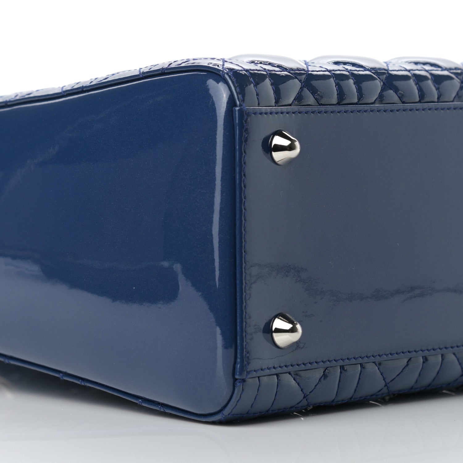 Christian Dior Patent Cannage Large Lady Dior Blue 4 of 8