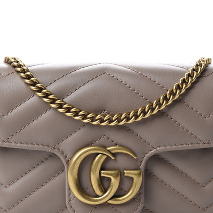 Gucci Calfskin Matelasse Super Mini GG Marmont Shoulder Bag Porcelain Rose 10 of 10