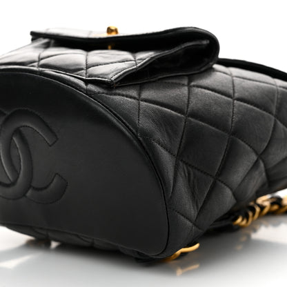 Chanel Lambskin Quilted Drawstring Backpack Black 11 of 15