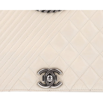 Chanel Glazed Calfskin Quilted Medium Coco Boy Flap White 8 of 10