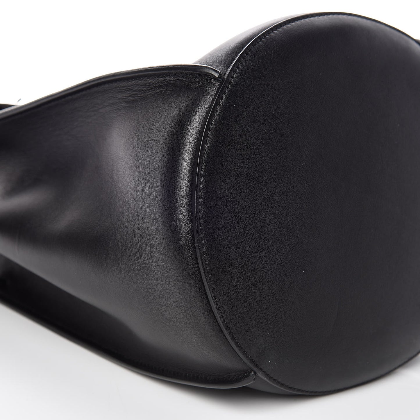 Smooth Calfskin Long Strap Big Bucket Bag Black