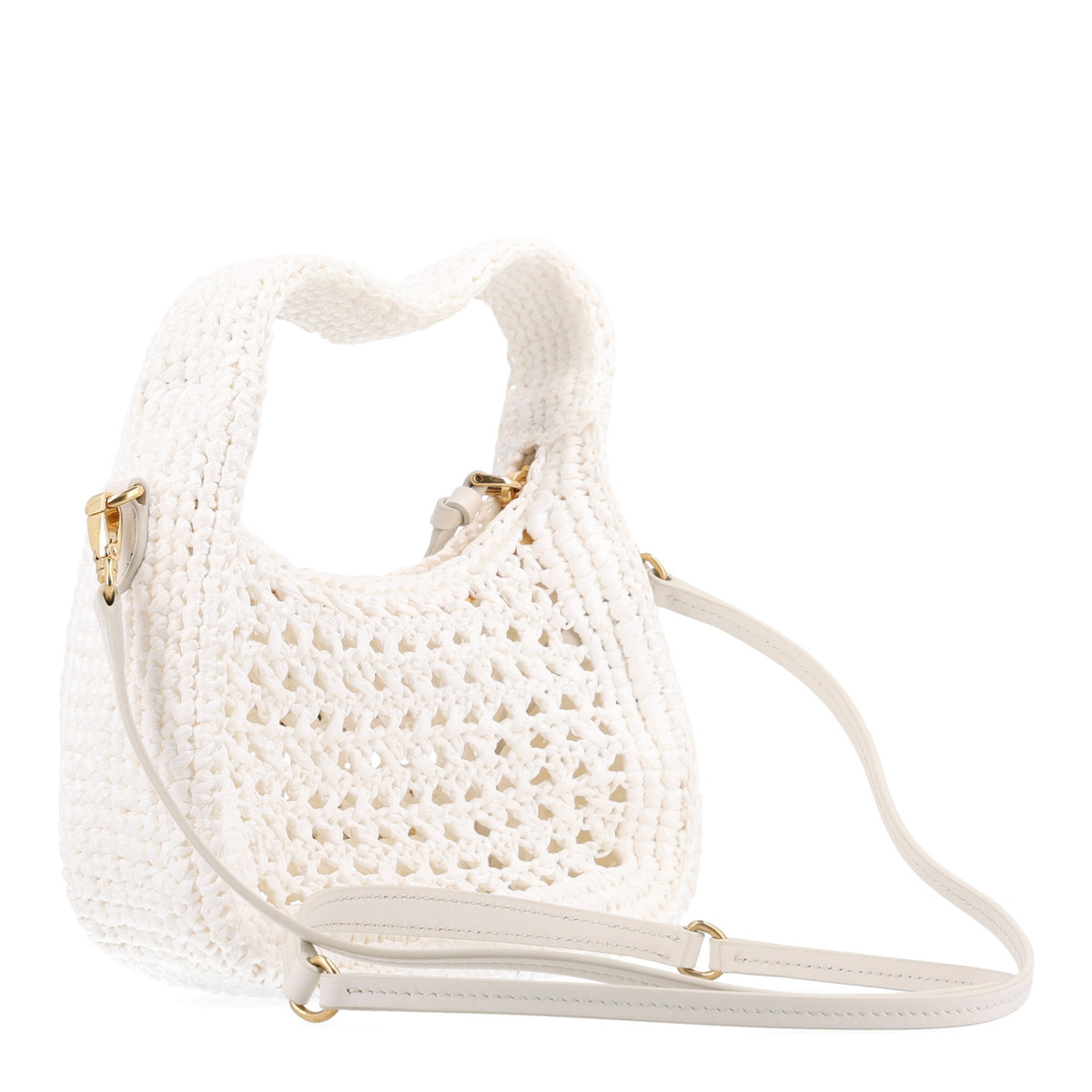 Fabric Crochet Wander Hobo White