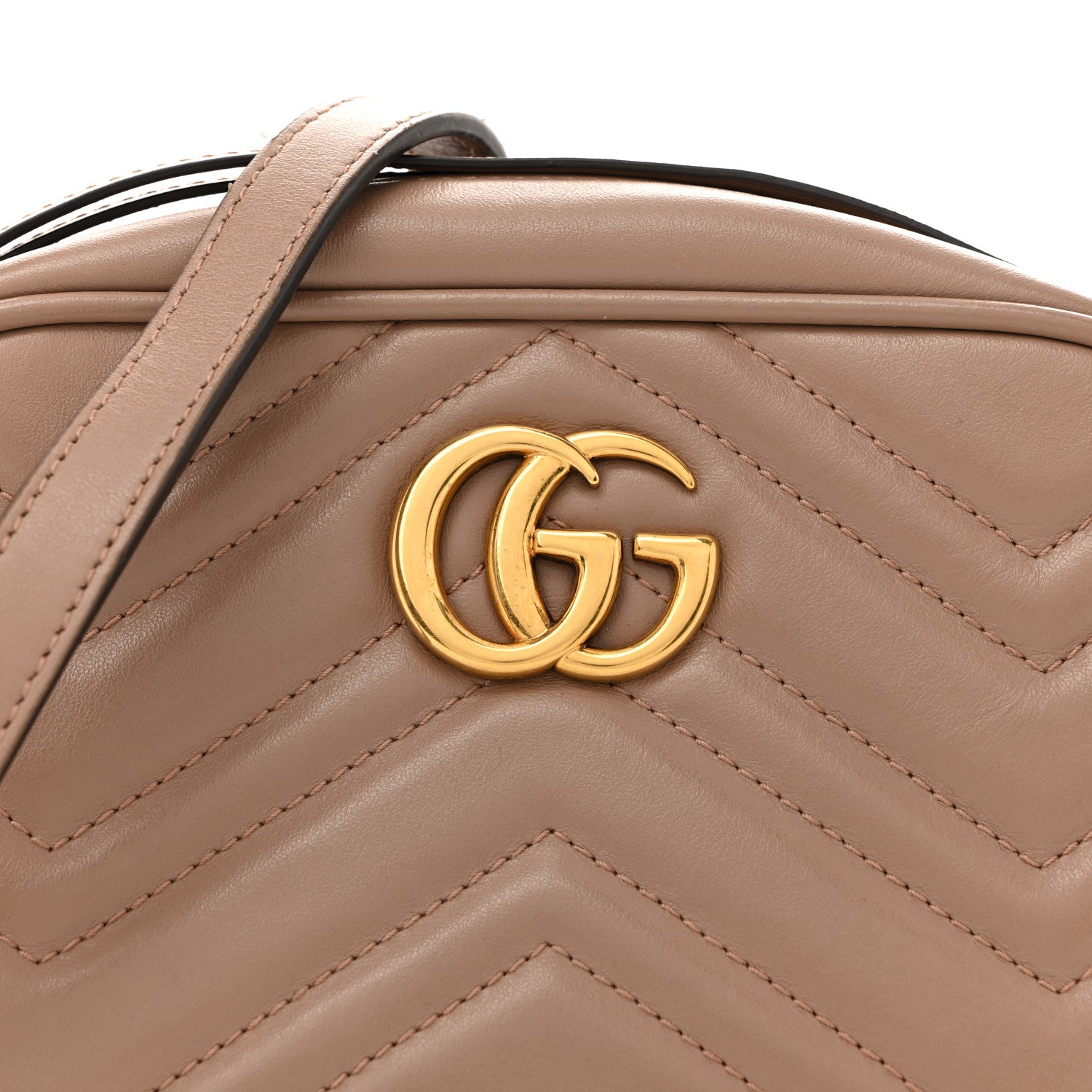 Gucci Calfskin Matelasse Mini GG Marmont Chain Shoulder Bag Porcelain Rose 8 of 14