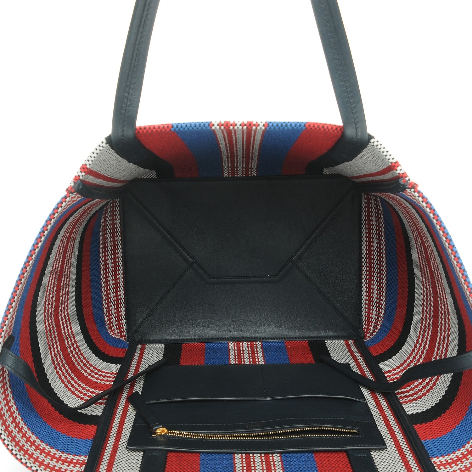 Celine Textile Striped Medium Horizontal Cabas Phantom Navy Blue 5 of 7