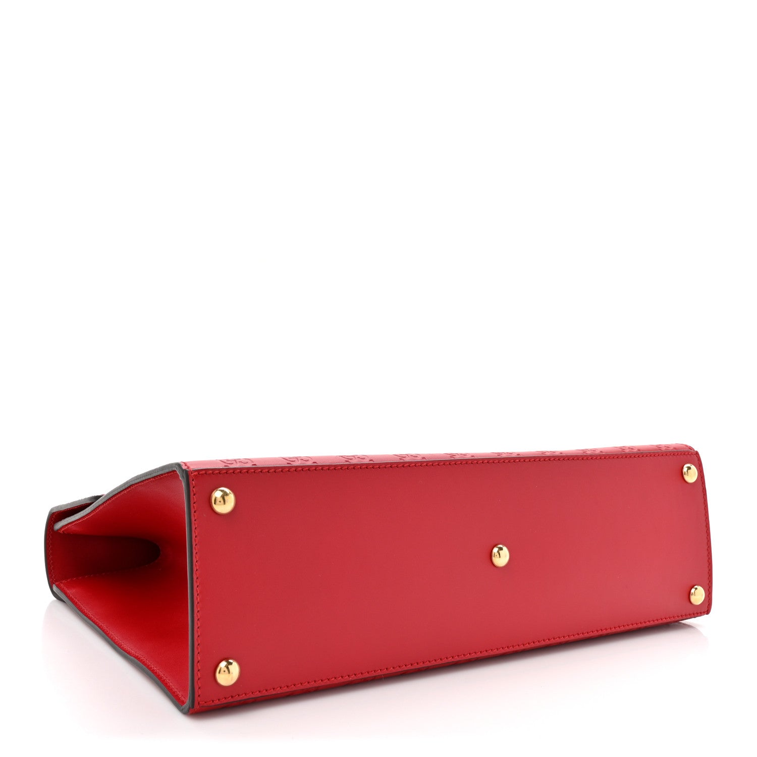 Gucci Guccissima Signature Medium Padlock Top Handle Bag Hibiscus Red 4 of 11