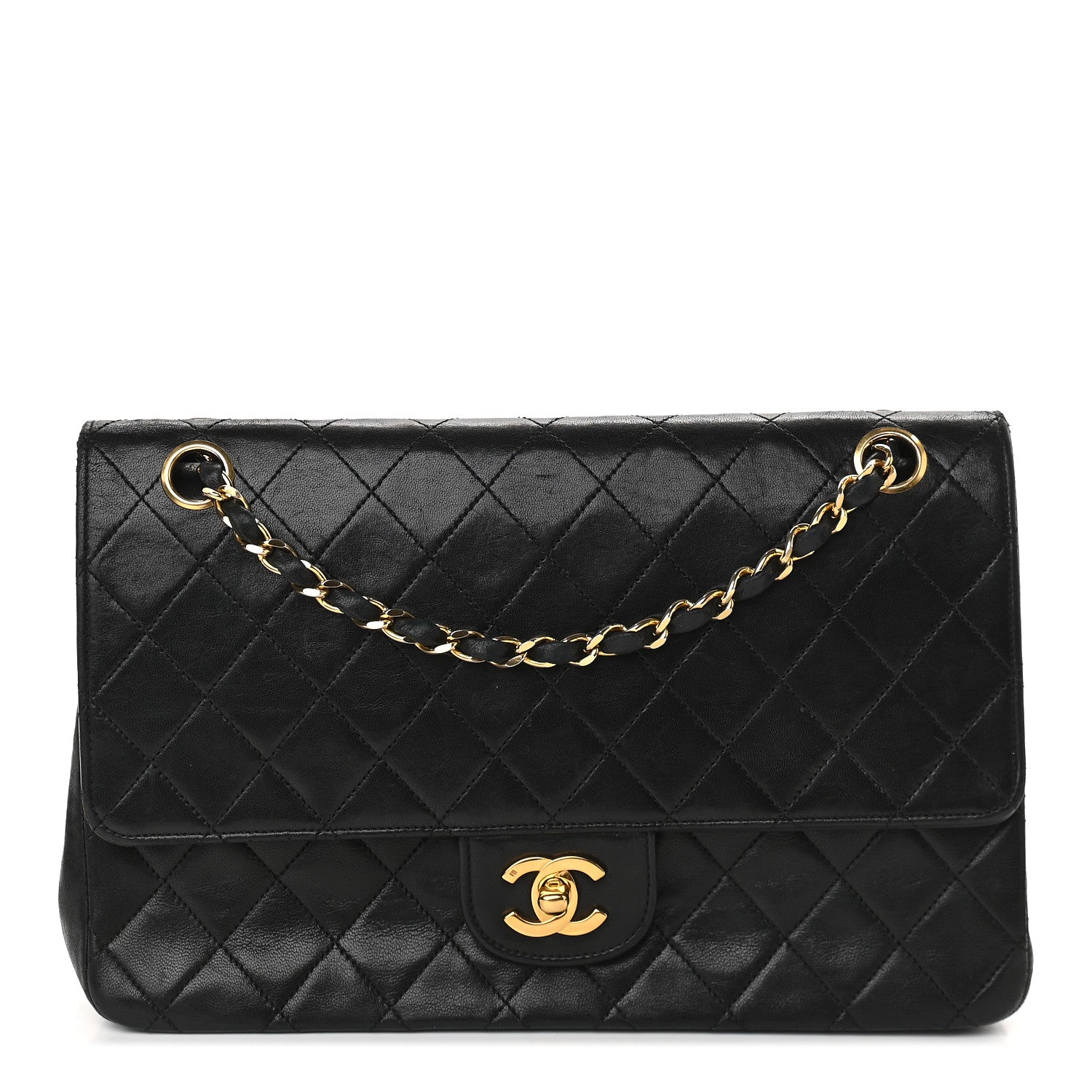 Chanel Lambskin Quilted Medium Double Flap Black 1 of 12