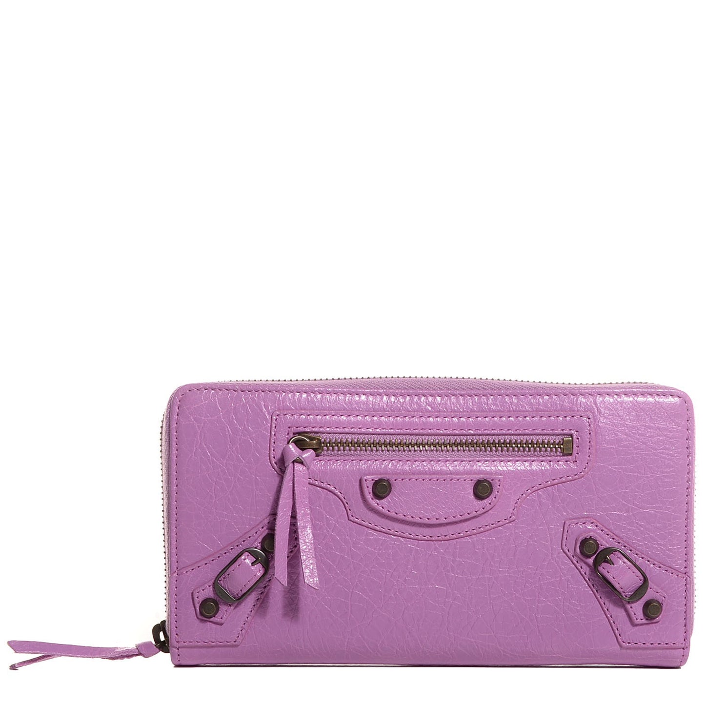 Agneau Classic Hardware Continental Zip Around Wallet Rose Berlingot