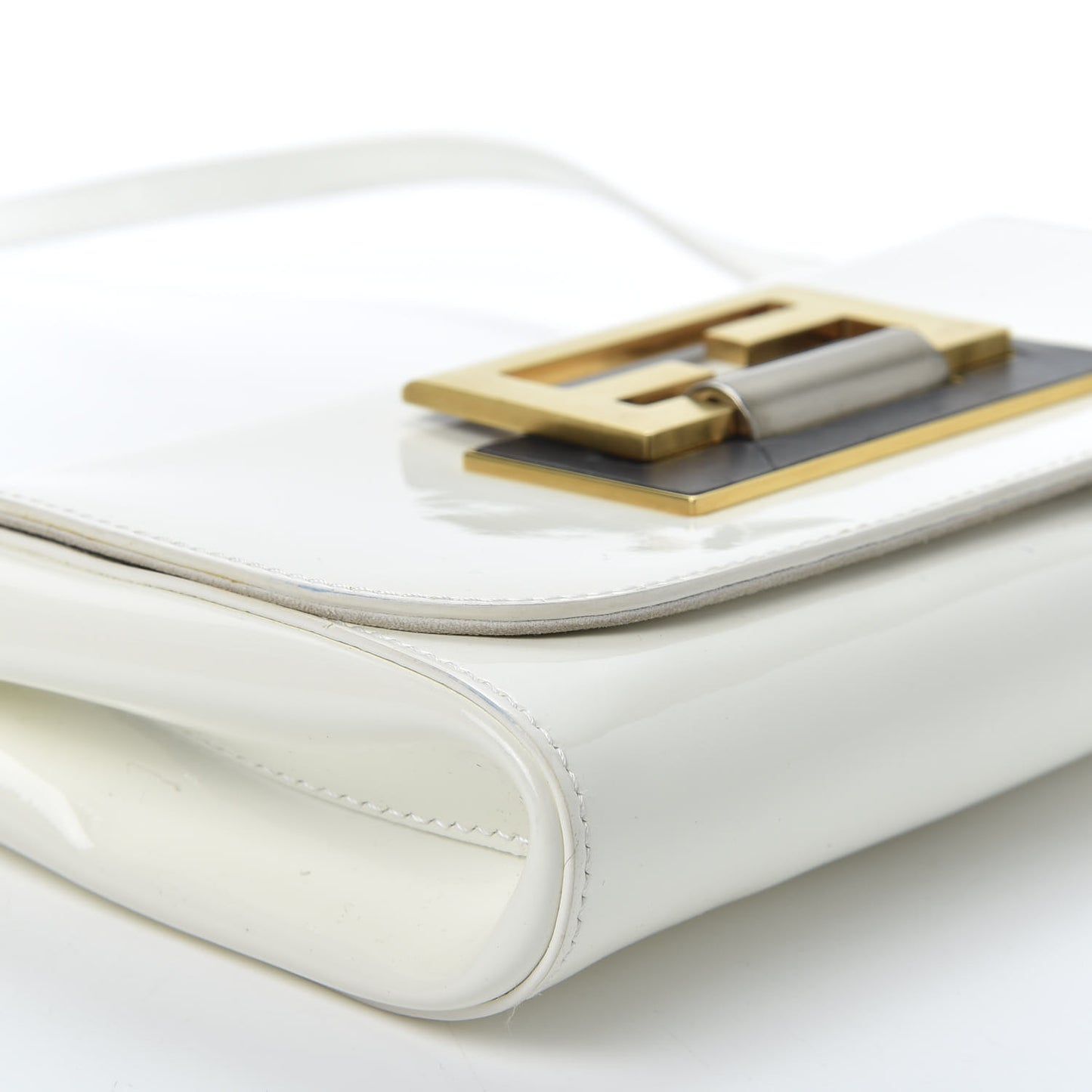 Patent Crossbody White