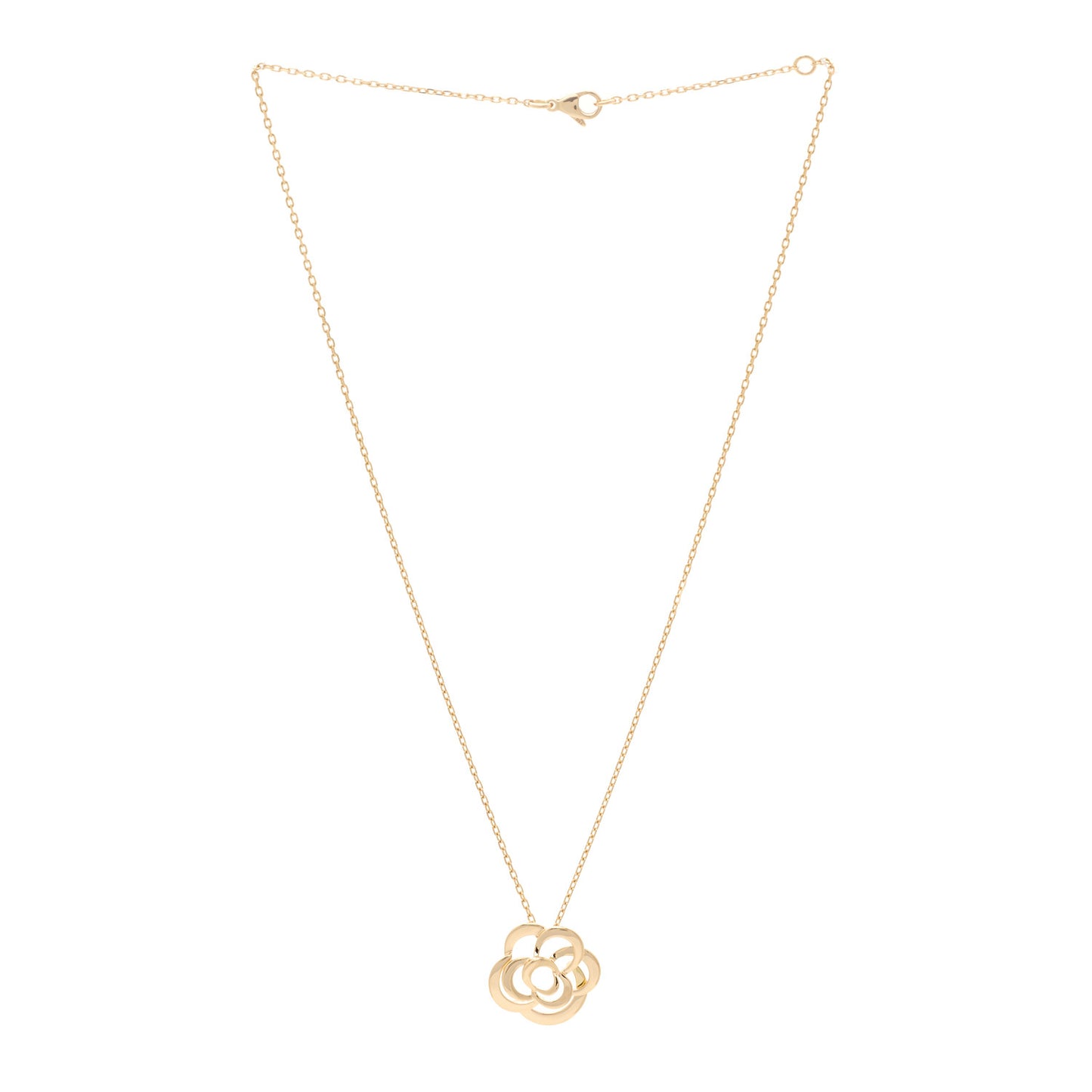 18K Yellow Gold Fil de Camelia Pendant Necklace