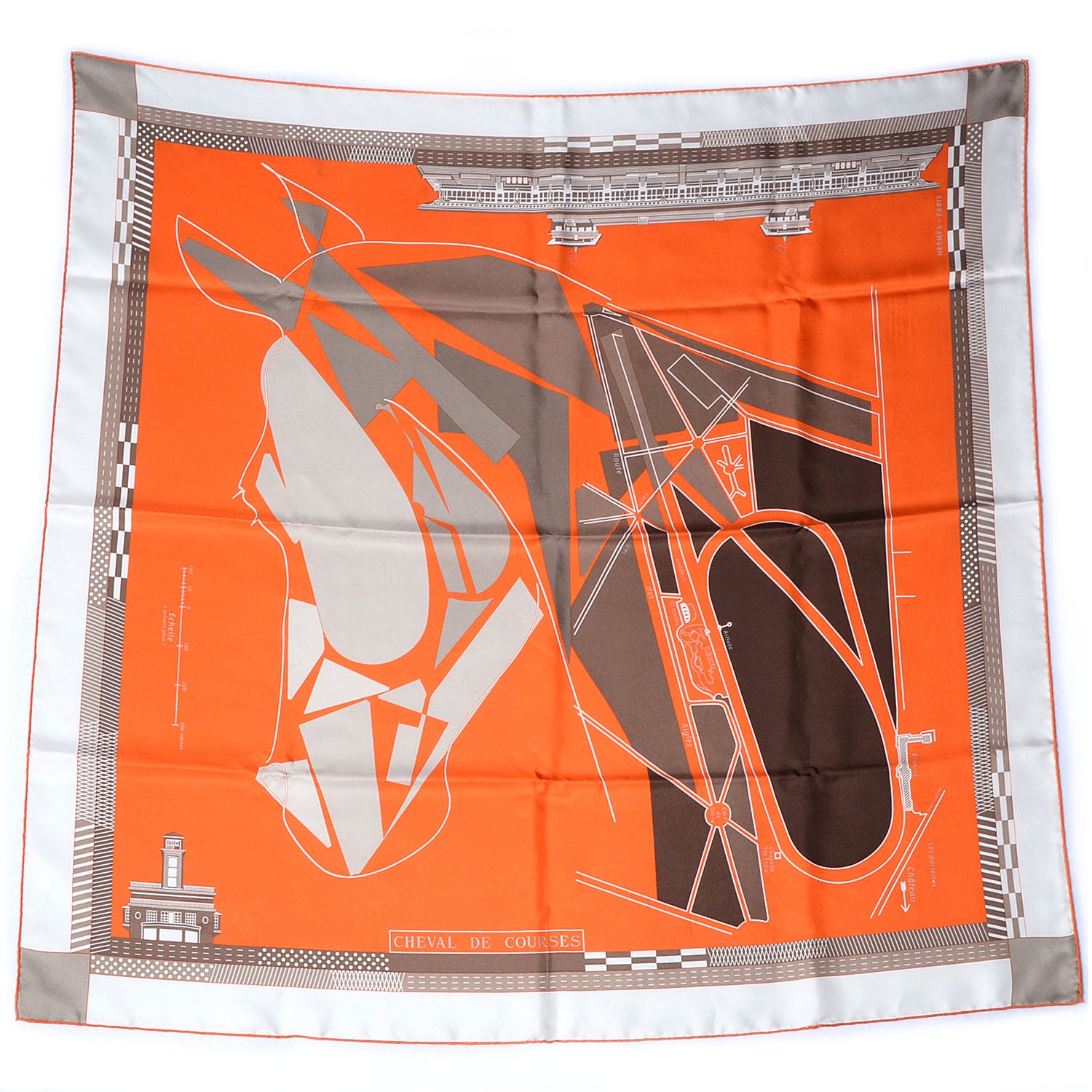 Hermes Silk Cheval De Courses Scarf 90 2 of 5