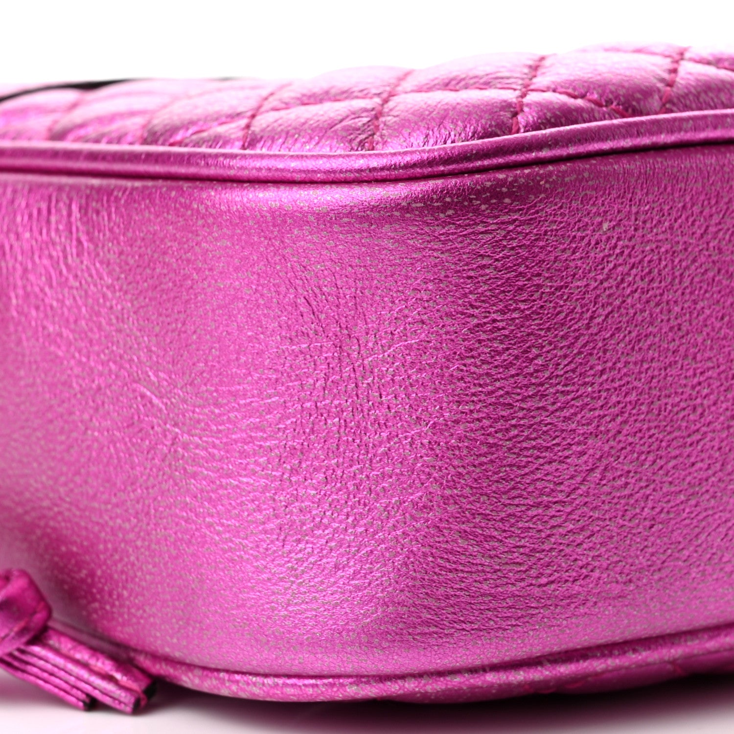 Gucci Laminated Nappa Trapuntata Small Zumi Shoulder Bag Fuxia 9 of 10