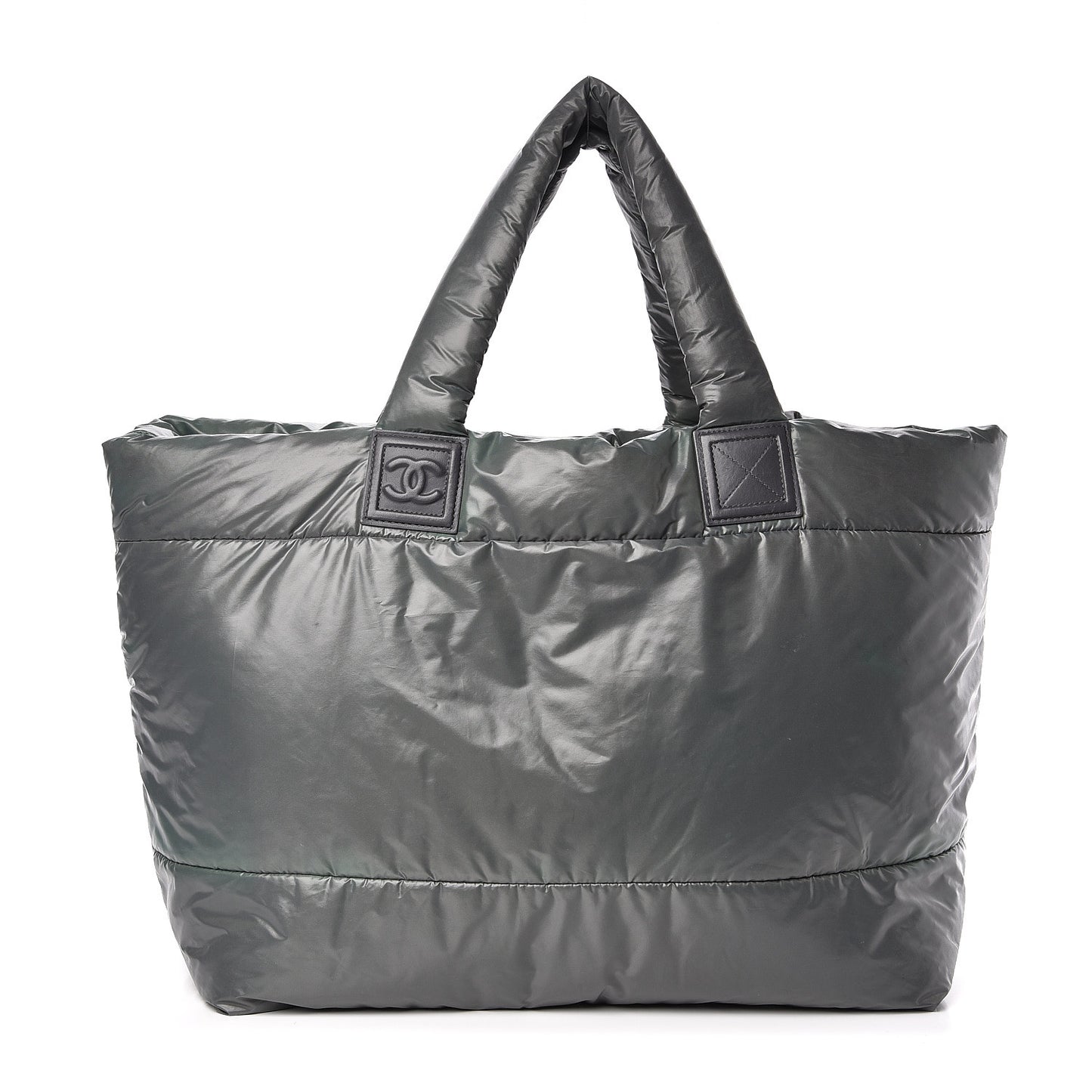 Nylon Quilted Reversible Coco Cocoon Tote Grey