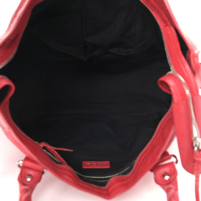 Balenciaga Agneau Arena Classic Silver Hardware City Logo Strap Rouge Cardinal Black 5 of 11