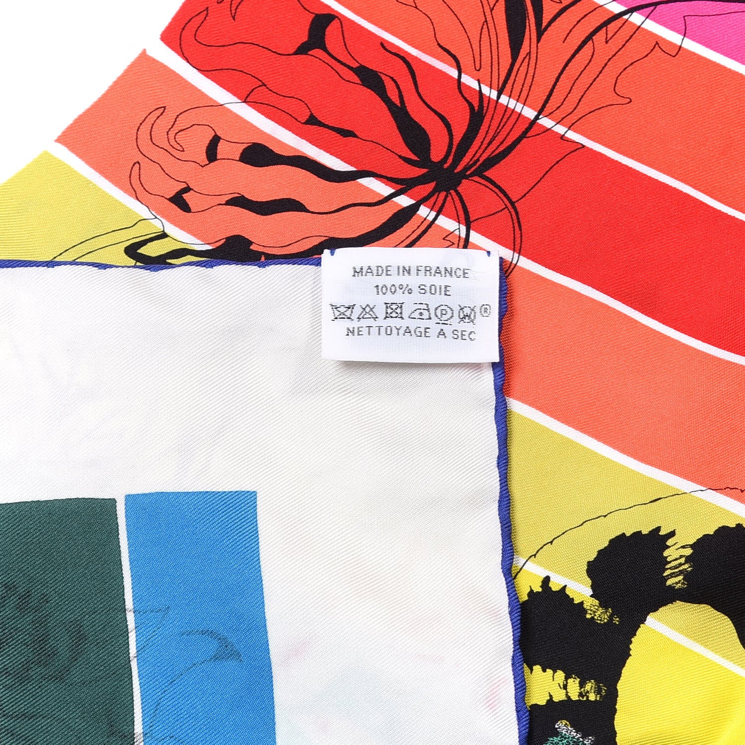 Hermes Silk Carre Jungle Love Rainbow Scarf 90 Rose Vert Jaune 3 of 4