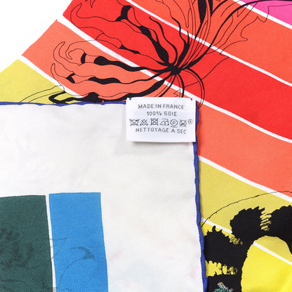 Hermes Silk Carre Jungle Love Rainbow Scarf 90 Rose Vert Jaune 3 of 4