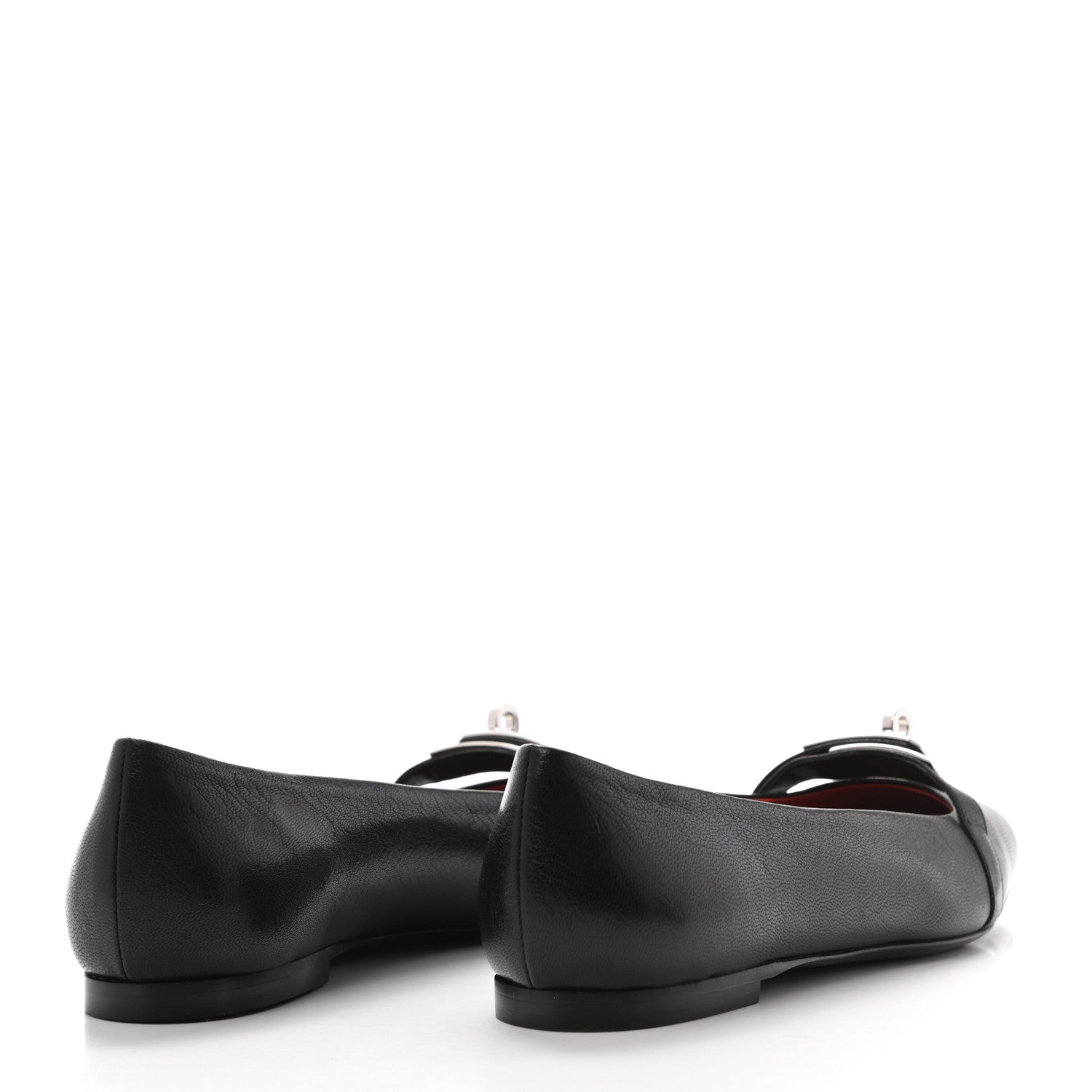 Hermes Goatskin Bilbao Ballerina Flats 36.5 Black 4 of 7