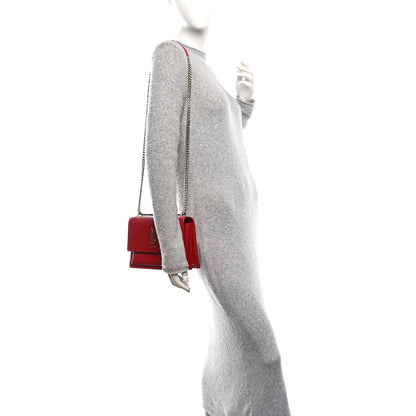 Saint Laurent Calfskin Medium Monogram Sunset Rouge Eros 2 of 11