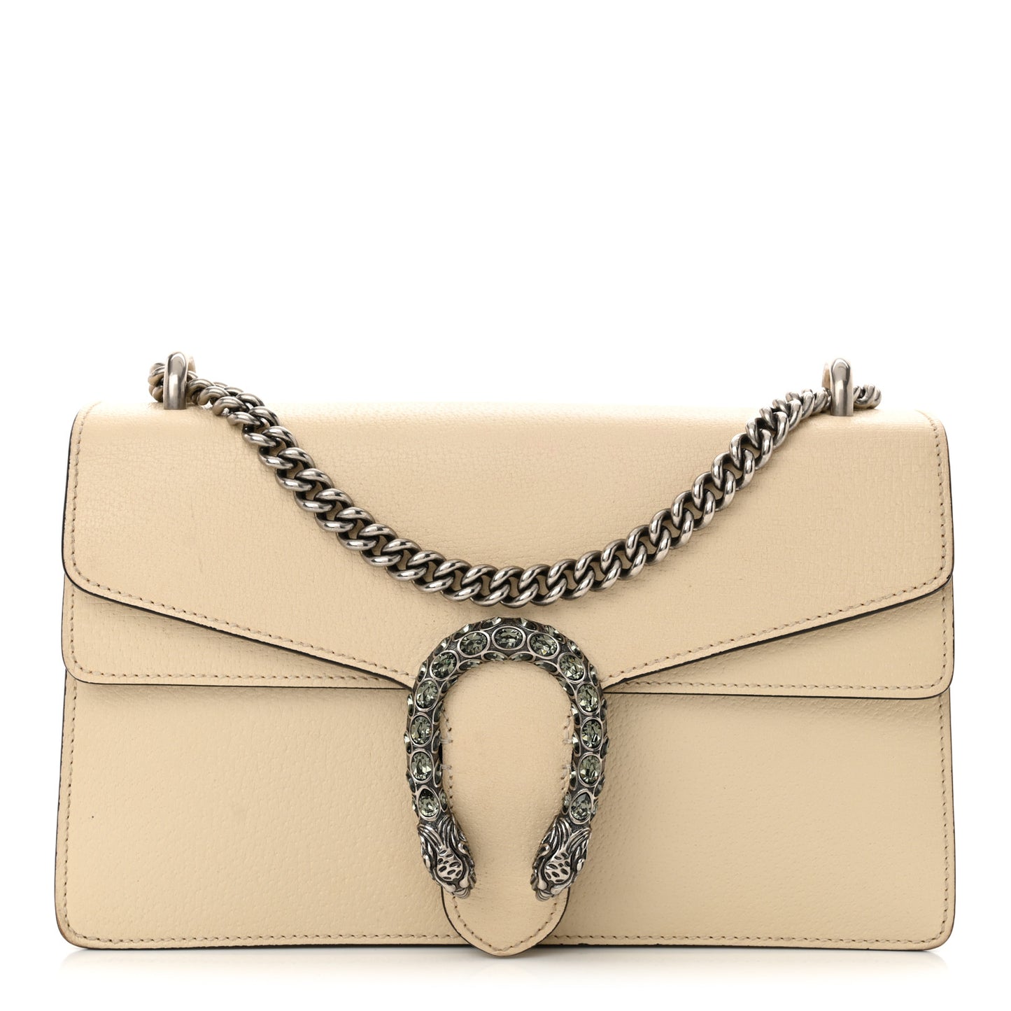 Textured Calfskin Crystal Small Dionysus Shoulder Bag Mystic White