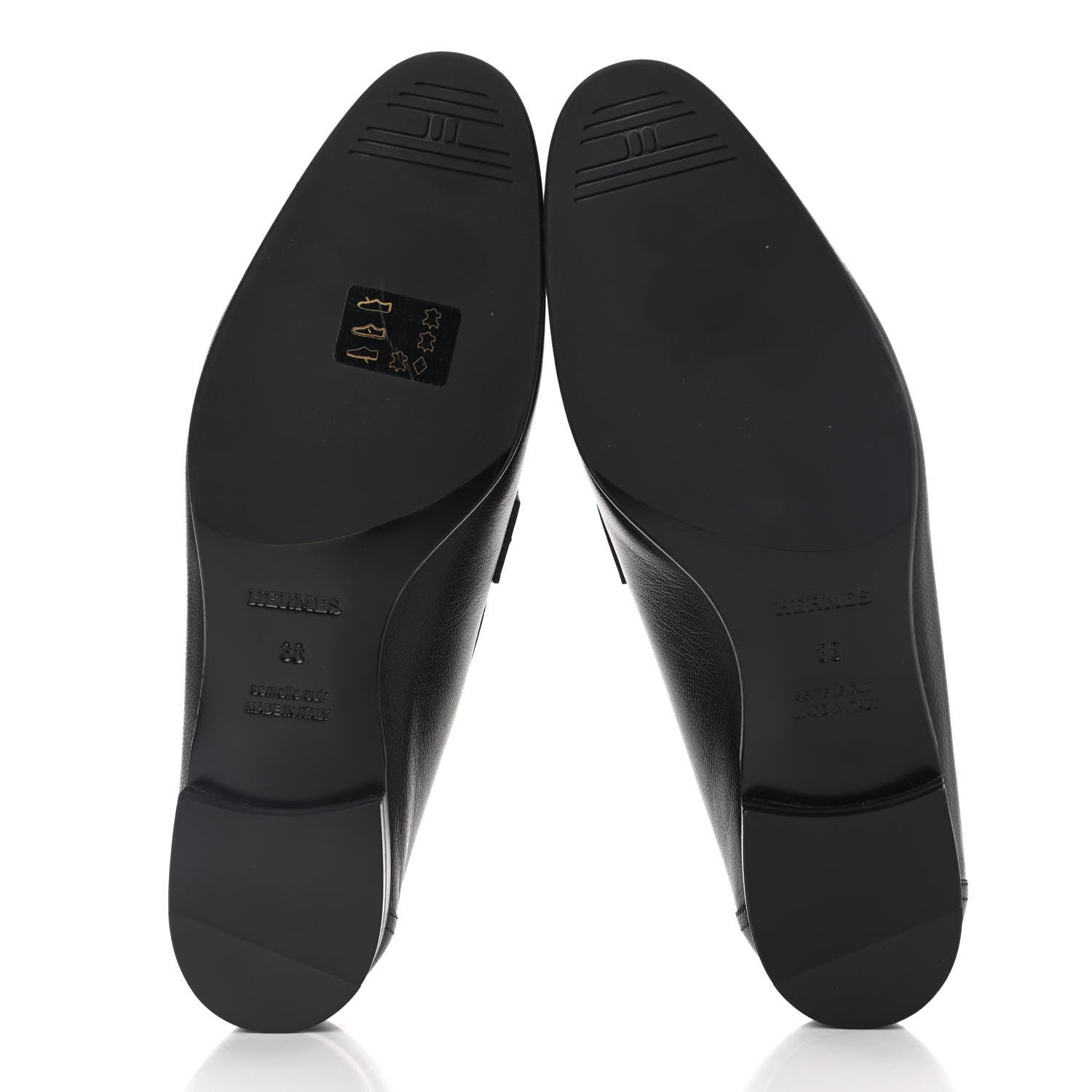Hermes Goatskin Womens Paris Loafers 38 Black 5 of 9