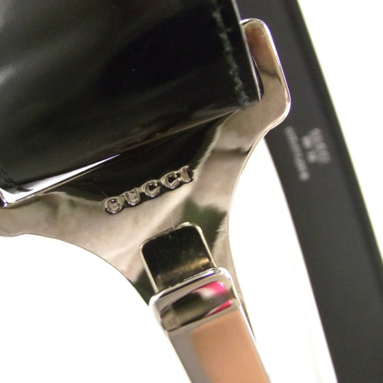 Leather Ring Belt Black 32