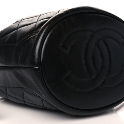Chanel Calfskin Stitched Coco Ring Bucket Drawstring Bag Black 8 of 9