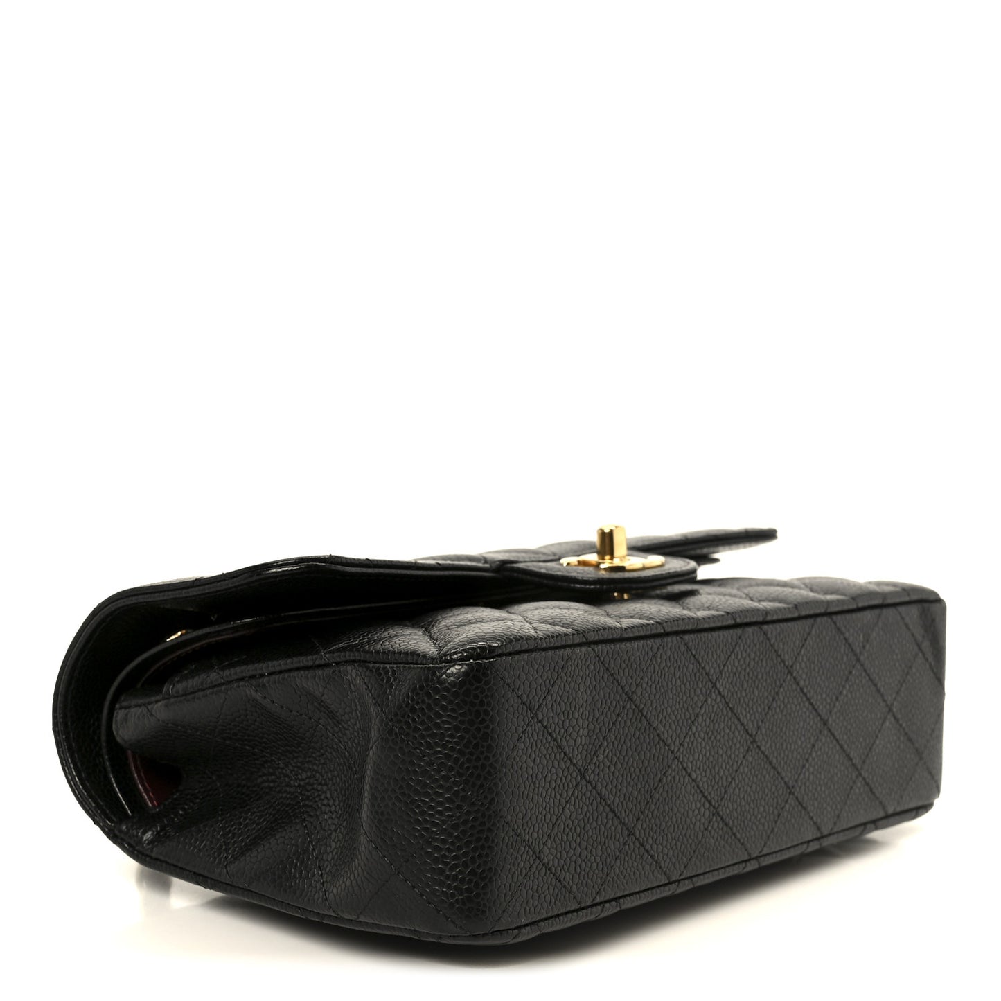 Caviar Quilted Small Double Flap Black