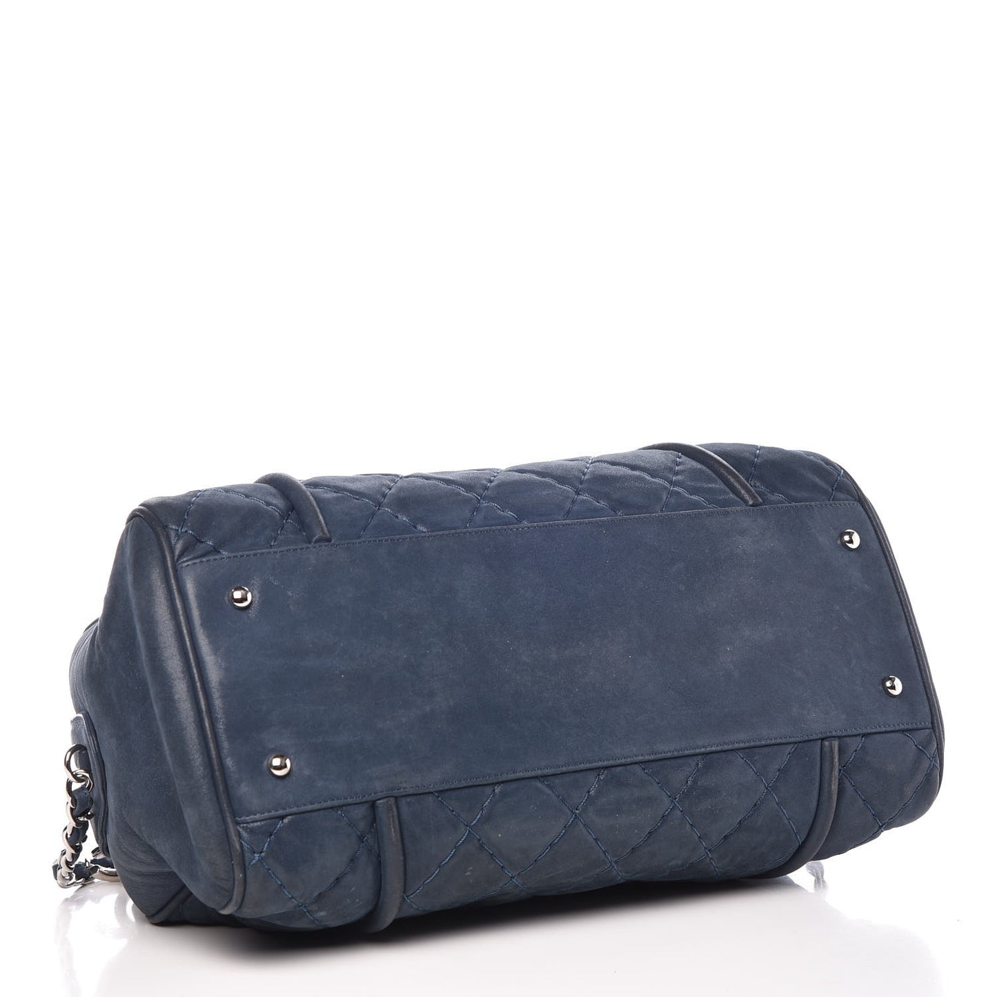 Iridescent Calfskin Quilted Relax CC Bowler Blue
