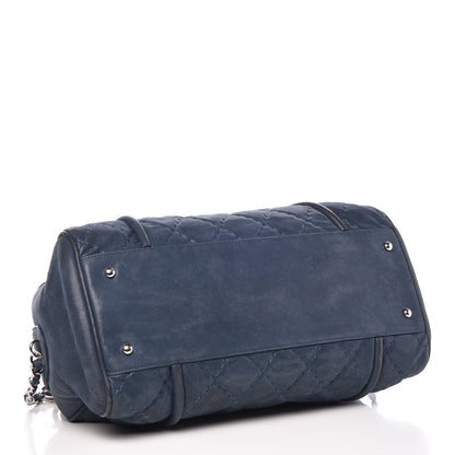 Chanel Iridescent Calfskin Quilted Relax CC Bowler Blue 5 of 10
